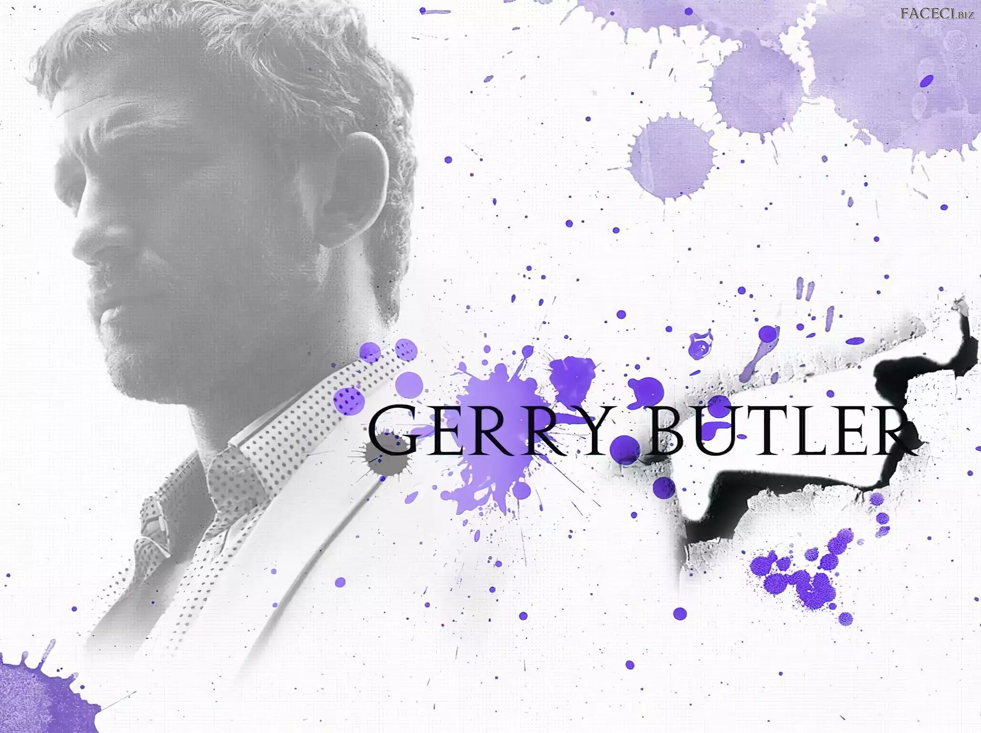 Gerard Butler, biała marynarka